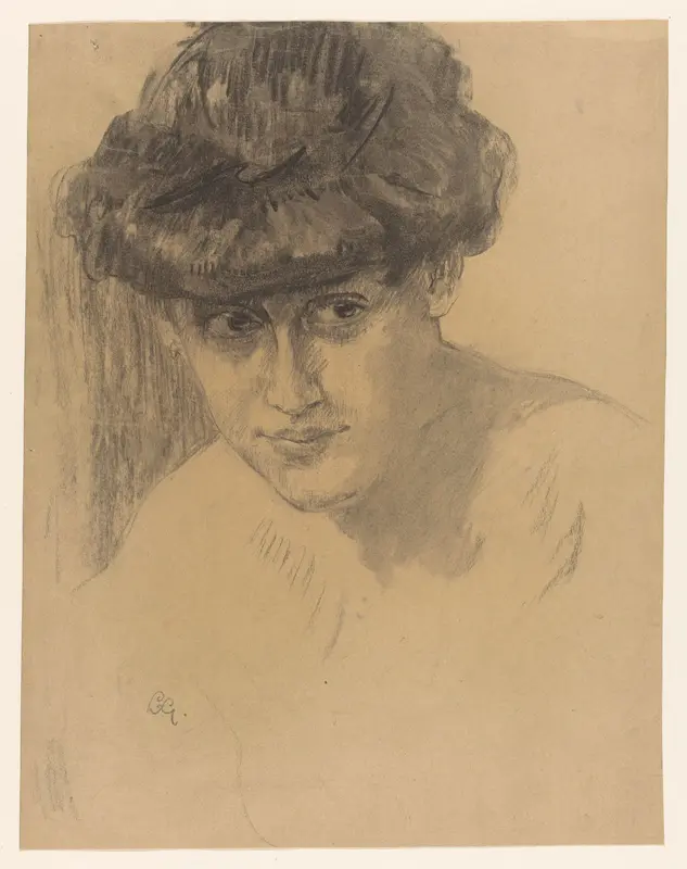 Buste van een vrouw met opgestoken haar Wall Art by Unknown - High-Resolution Digital Print