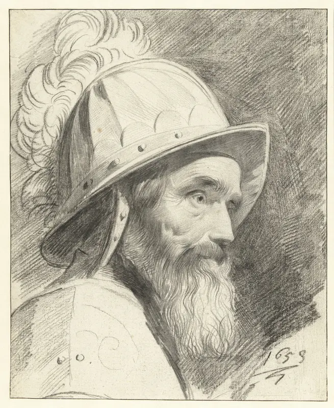 Buste van krijgsman met helm Wall Art by Leendert van der Cooghen - High-Resolution Digital Print