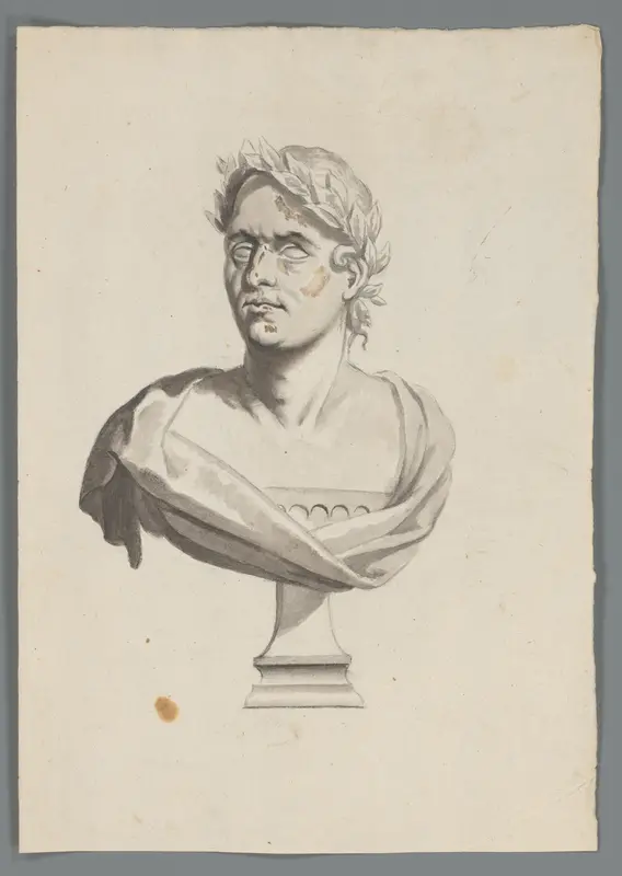Buste van man met lauwerkrans Wall Art by Matthijs Balen (1684-1766) - High-Resolution Digital Print