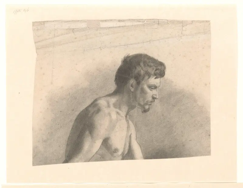 Buste van mannelijk naakt, profiel naar rechts Wall Art by Johan Braakensiek - High-Resolution Digital Print