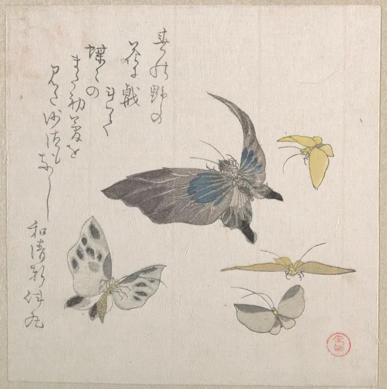 Butterflies Wall Art by Kubo Shunman - High-Resolution Digital Print