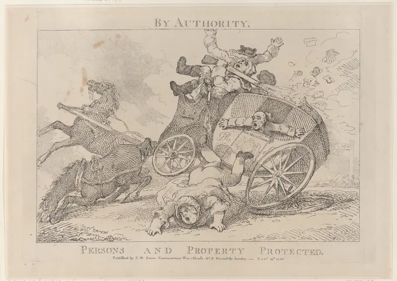 By Authority. Persons and Property Protected Wall Art by Thomas Rowlandson - High-Resolution Digital Print