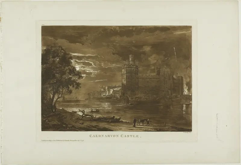 Caernarvon Castle, plate eight from Twelve Views in North Wales