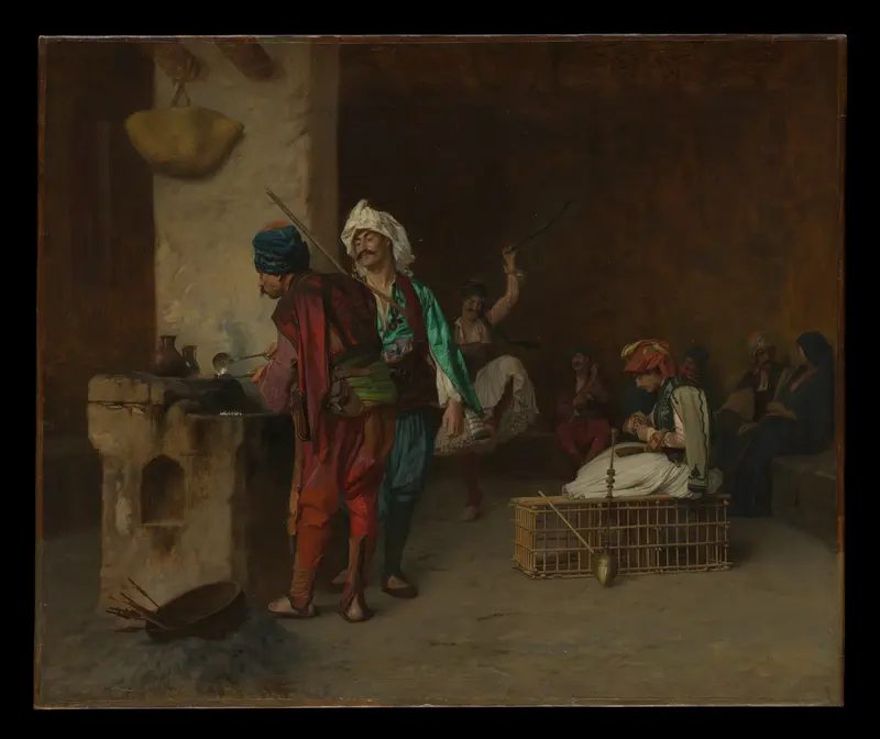 Cafe House, Cairo (Casting Bullets) Wall Art by Jean-Léon Gérôme - High-Resolution Digital Print