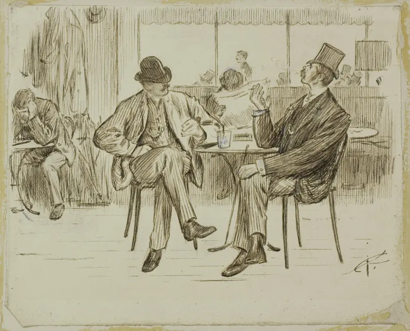 Café Scene Wall Art by Charles Samuel Keene - High-Resolution Digital Print