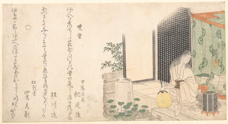 Cage of Fireflies at Dawn in Summer Wall Art by Katsushika Hokusai - High-Resolution Digital Print
