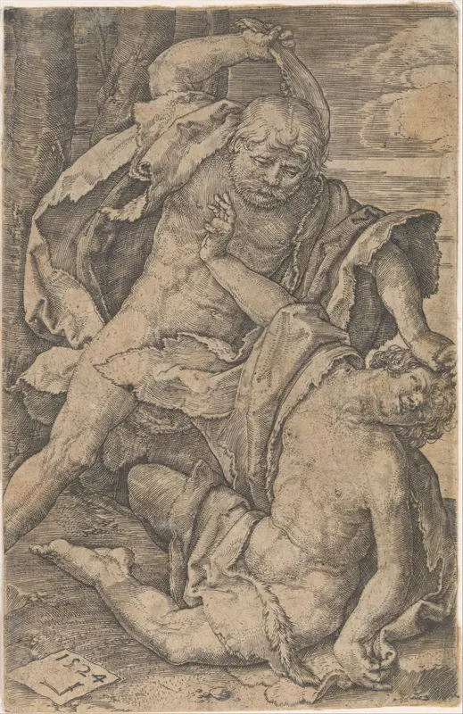 Cain Killing Abel Wall Art by Lucas van Leyden - High-Resolution Digital Print