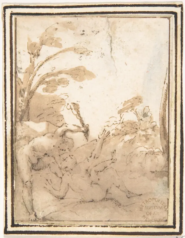 Cain Slaying Abel Wall Art by Francesco Allegrini - High-Resolution Digital Print