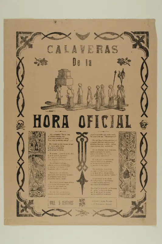 Calavera de la hora oficial (Calavera of the Official Time) Wall Art by José Guadalupe Posada - High-Resolution Digital Print