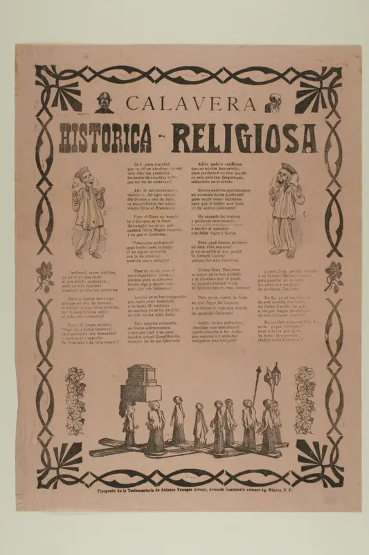 Calavera: Historica-Religiosa (Calavera: Historic-Religious) Wall Art by José Guadalupe Posada - High-Resolution Digital Print
