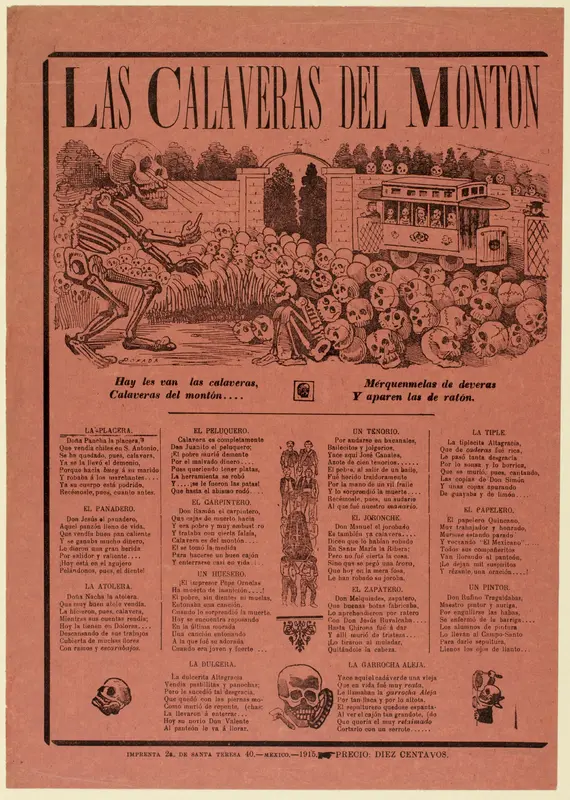 Calavera of the Masses Wall Art by José Guadalupe Posada - High-Resolution Digital Print