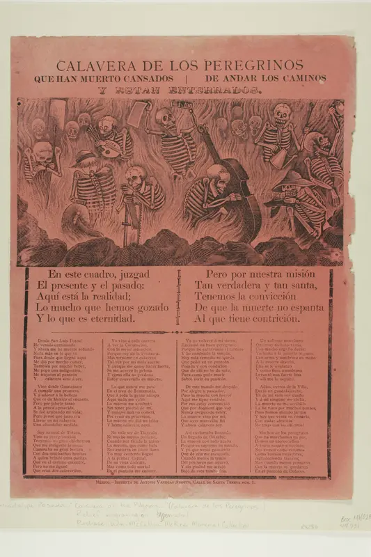 Calavera of the Pilgrims that Have Died Walking the Streets and Are Now at Rest Wall Art by José Guadalupe Posada - High-Resolution Digital Print