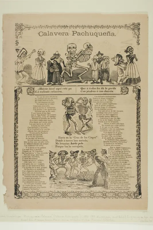 Calavera Pachuqueña Wall Art by José Guadalupe Posada - High-Resolution Digital Print