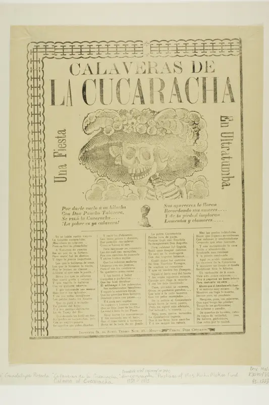 Calaveras of the Cucaracha: A Party in the Afterlife Wall Art by José Guadalupe Posada - High-Resolution Digital Print