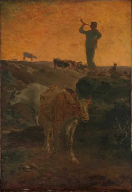 Calling the Cows Home Wall Art by Jean-François Millet - High-Resolution Digital Print