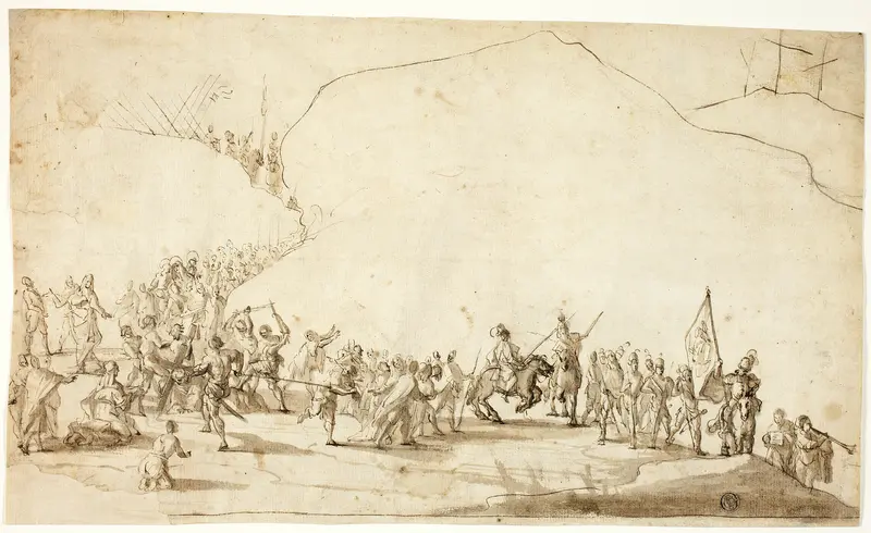 Calvary (recto); Sketch of Lower Part of Right Leg (verso) Wall Art by Unknown Florentine - High-Resolution Digital Print