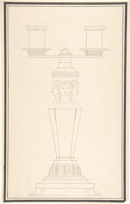 Candelabra with Three Candles Wall Art by Anonymous, Italian, 19th century - High-Resolution Digital Print