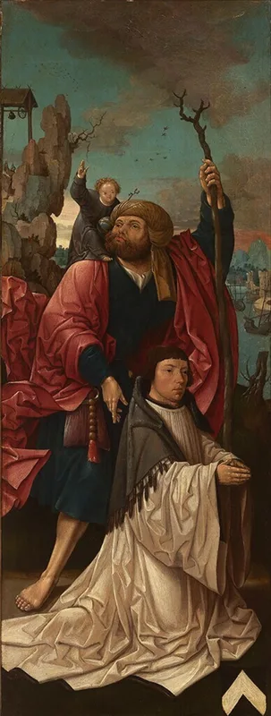 Canon Dirk Willemsz van Rietwijk with Saint Christopher Wall Art by Jacob Cornelisz. van Oostsanen - High-Resolution Digital Print