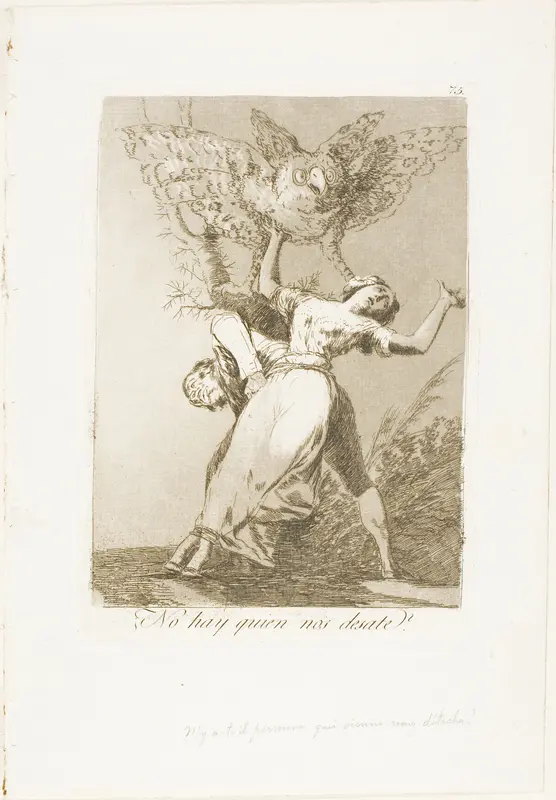 Can't anyone untie us?, plate 75 from Los Caprichos