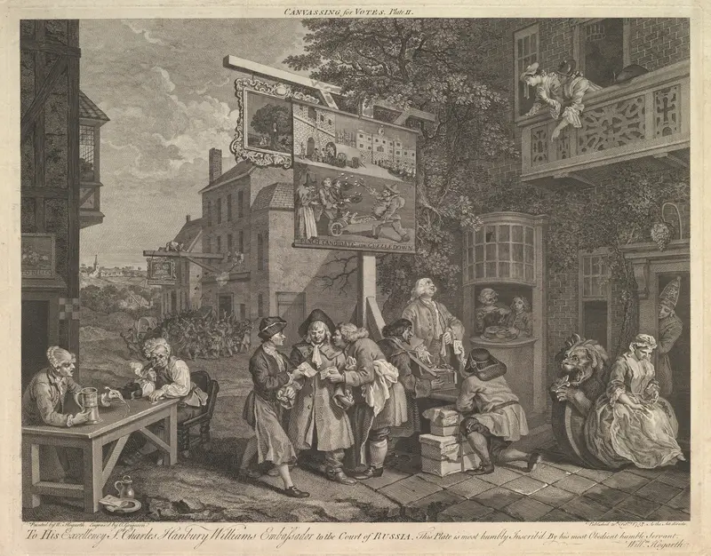 Canvassing for Votes, Plate II: Four Prints of an Election by Charles Grignion, I - High-Resolution Digital Print
