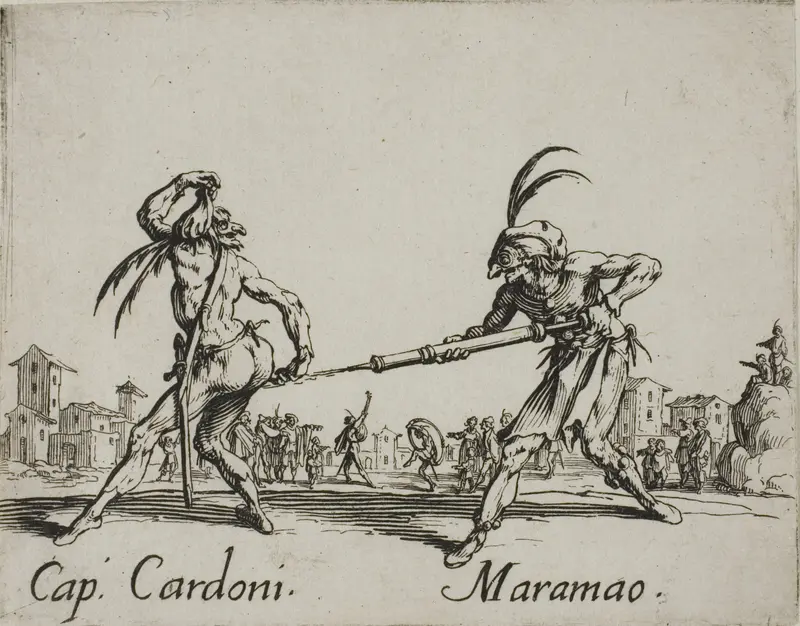 Capitano Cardoni - Maramao, plate 22 from Balli di Sfessania
