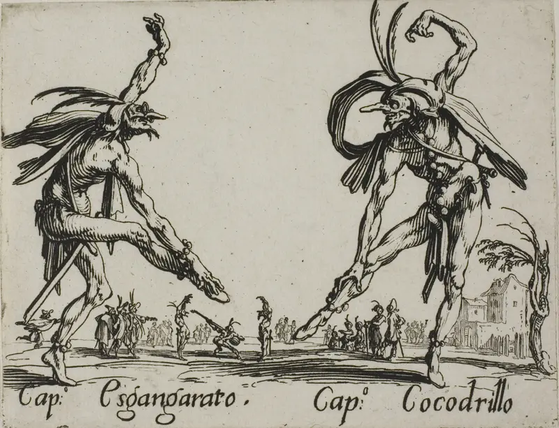 Capitano Esgangarato - Capitano Cocodrillo, plate 14 from Balli di Sfessania
