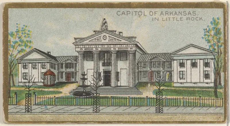 Capitol of Arkansas in Little Rock, from the General Government and State Capitol Buildings series (N14) for Allen & Ginter Cigarettes Brands Wall Art by Allen & Ginter - High-Resolution Digital Print