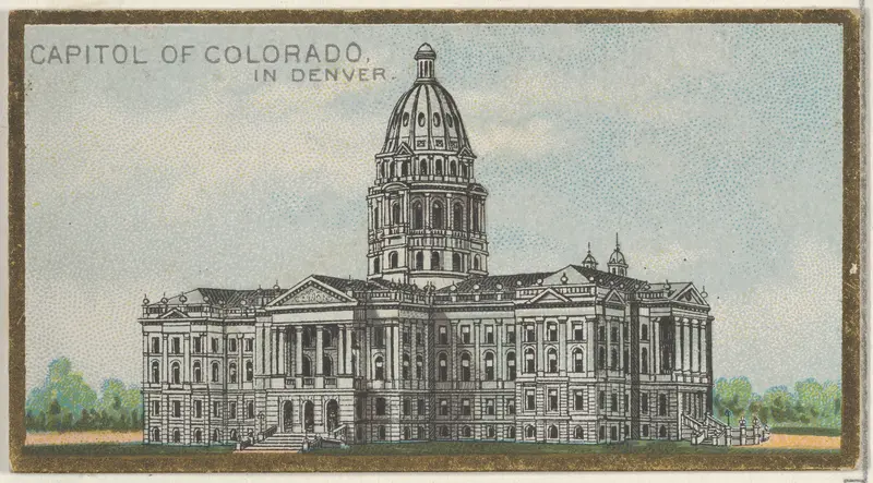 Capitol of Colorado in Denver, from the General Government and State Capitol Buildings series (N14) for Allen & Ginter Cigarettes Brands Wall Art by Allen & Ginter - High-Resolution Digital Print