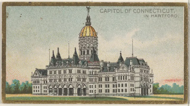 Capitol of Connecticut in Hartford, from the General Government and State Capitol Buildings series (N14) for Allen & Ginter Cigarettes Brands Wall Art by Allen & Ginter - High-Resolution Digital Print