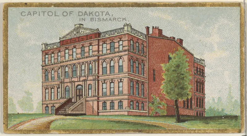Capitol of Dakota in Bismarck, from the General Government and State Capitol Buildings series (N14) for Allen & Ginter Cigarettes Brands Wall Art by Allen & Ginter - High-Resolution Digital Print