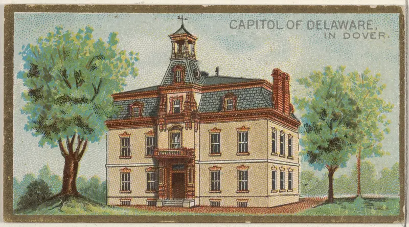 Capitol of Delaware in Dover, from the General Government and State Capitol Buildings series (N14) for Allen & Ginter Cigarettes Brands Wall Art by Allen & Ginter - High-Resolution Digital Print