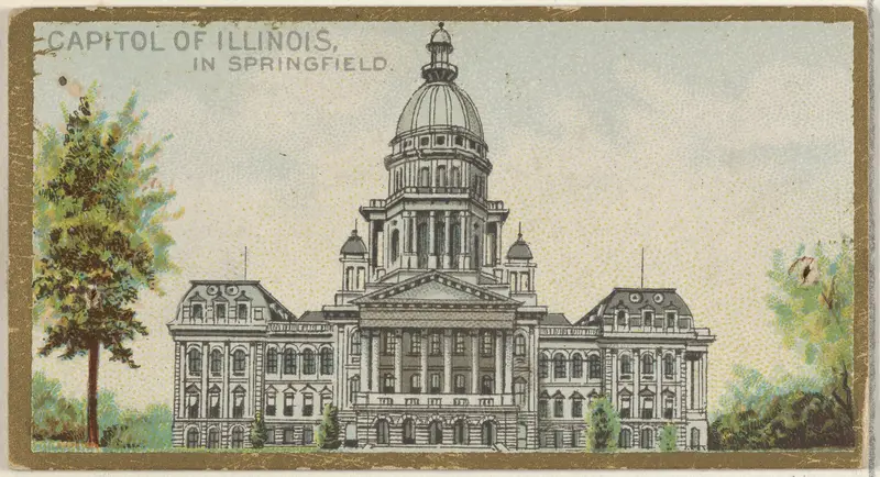 Capitol of Illinois in Springfield, from the General Government and State Capitol Buildings series (N14) for Allen & Ginter Cigarettes Brands Wall Art by Allen & Ginter - High-Resolution Digital Print