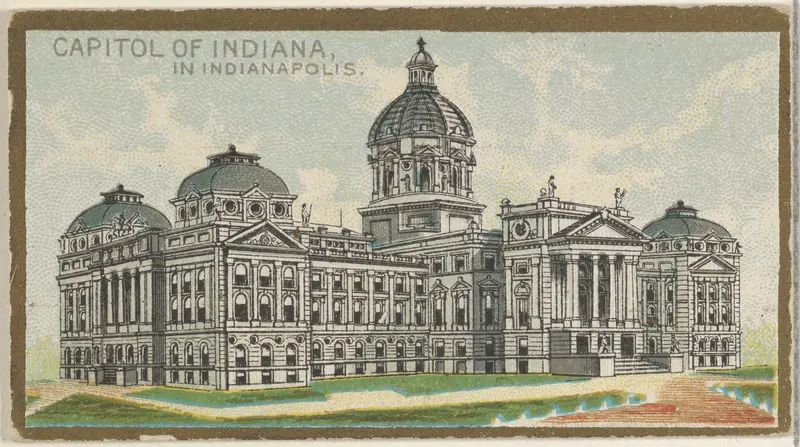 Capitol of Indiana in Indianapolis, from the General Government and State Capitol Buildings series (N14) for Allen & Ginter Cigarettes Brands Wall Art by Allen & Ginter - High-Resolution Digital Print