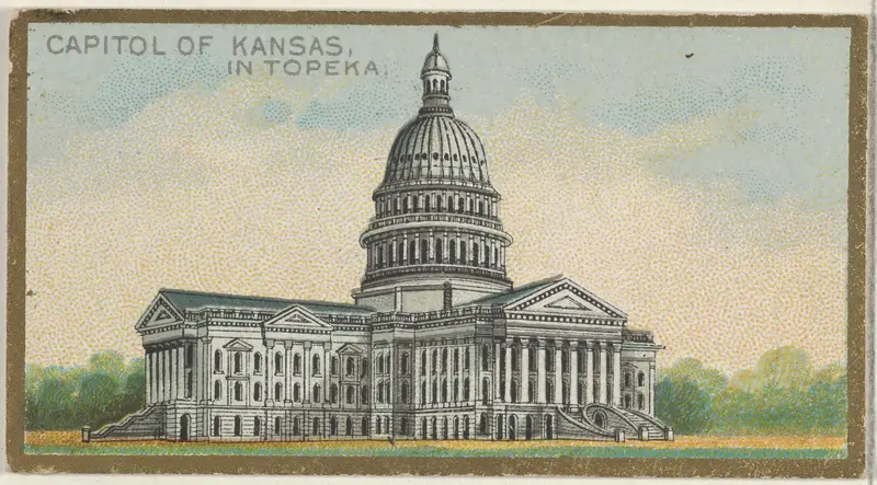 Capitol of Kansas in Topeka, from the General Government and State Capitol Buildings series (N14) for Allen & Ginter Cigarettes Brands Wall Art by Allen & Ginter - High-Resolution Digital Print