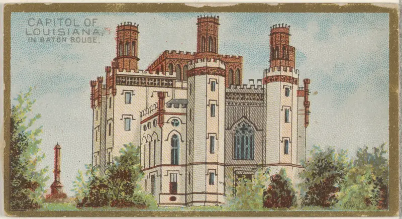 Capitol of Louisiana in Baton Rouge, from the General Government and State Capitol Buildings series (N14) for Allen & Ginter Cigarettes Brands Wall Art by Allen & Ginter - High-Resolution Digital Print