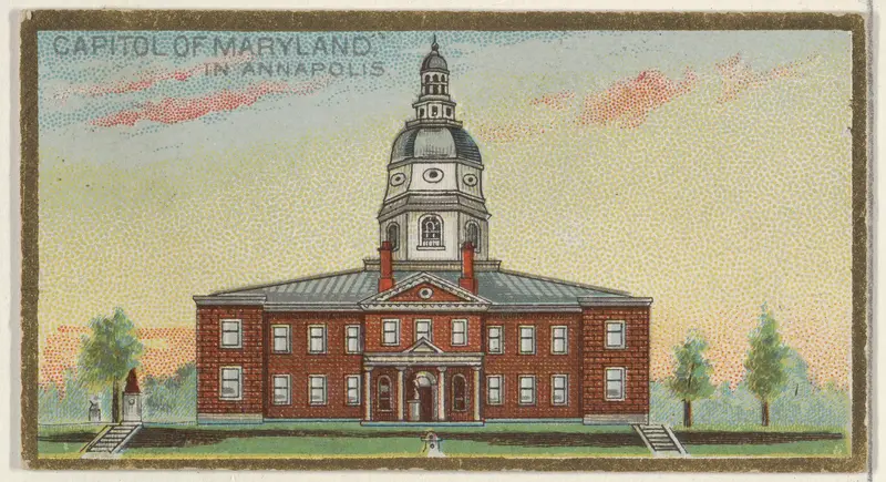 Capitol of Maryland in Annapolis, from the General Government and State Capitol Buildings series (N14) for Allen & Ginter Cigarettes Brands Wall Art by Allen & Ginter - High-Resolution Digital Print