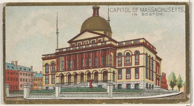 Capitol of Massachusetts in Boston, from the General Government and State Capitol Buildings series (N14) for Allen & Ginter Cigarettes Brands Wall Art by Allen & Ginter - High-Resolution Digital Print