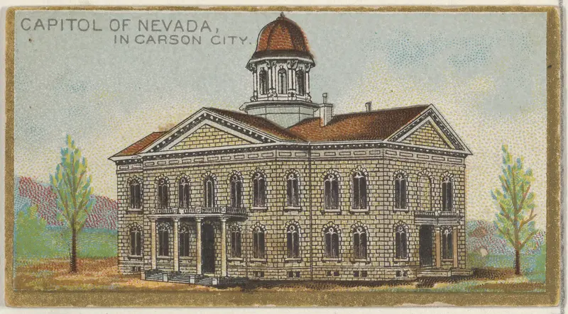 Capitol of Nevada in Carson City, from the General Government and State Capitol Buildings series (N14) for Allen & Ginter Cigarettes Brands Wall Art by Allen & Ginter - High-Resolution Digital Print