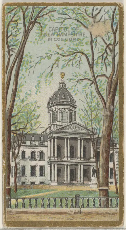 Capitol of New Hampshire in Concord, from the General Government and State Capitol Buildings series (N14) for Allen & Ginter Cigarettes Brands Wall Art by Allen & Ginter - High-Resolution Digital Print