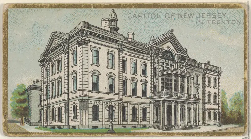 Capitol of New Jersey in Trenton, from the General Government and State Capitol Buildings series (N14) for Allen & Ginter Cigarettes Brands Wall Art by Allen & Ginter - High-Resolution Digital Print