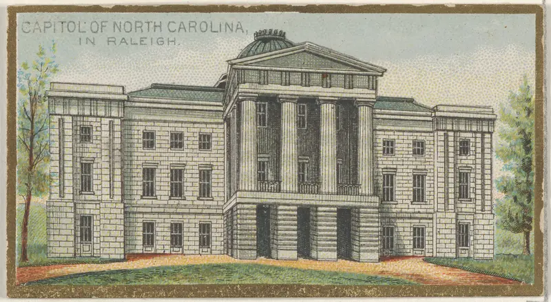 Capitol of North Carolina in Raleigh, from the General Government and State Capitol Buildings series (N14) for Allen & Ginter Cigarettes Brands Wall Art by Allen & Ginter - High-Resolution Digital Print