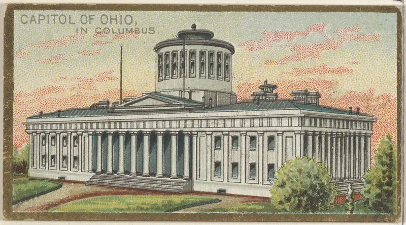 Capitol of Ohio in Columbus, from the General Government and State Capitol Buildings series (N14) for Allen & Ginter Cigarettes Brands Wall Art by Allen & Ginter - High-Resolution Digital Print