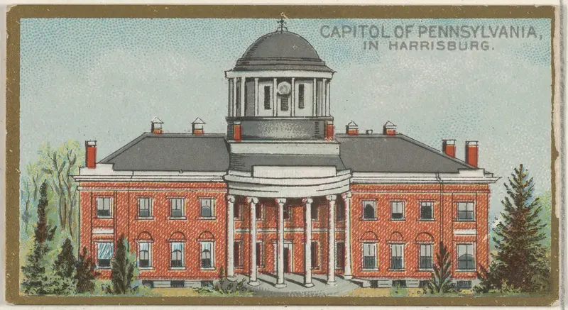 Capitol of Pennsylvania in Harrisburg, from the General Government and State Capitol Buildings series (N14) for Allen & Ginter Cigarettes Brands Wall Art by Allen & Ginter - High-Resolution Digital Print