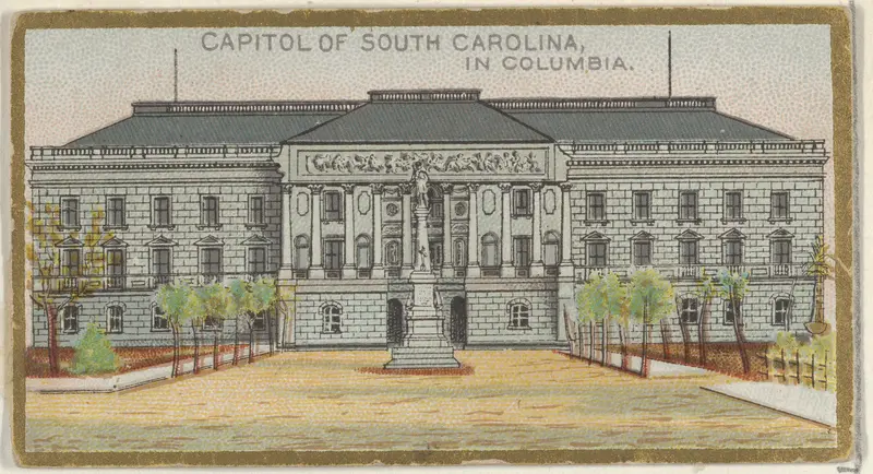 Capitol of South Carolina in Columbia, from the General Government and State Capitol Buildings series (N14) for Allen & Ginter Cigarettes Brands Wall Art by Allen & Ginter - High-Resolution Digital Print