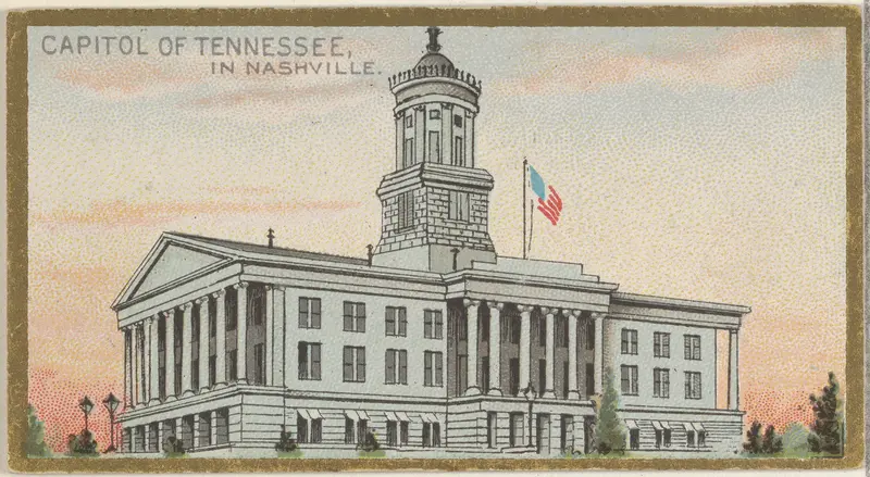 Capitol of Tennessee in Nashville, from the General Government and State Capitol Buildings series (N14) for Allen & Ginter Cigarettes Brands Wall Art by Allen & Ginter - High-Resolution Digital Print