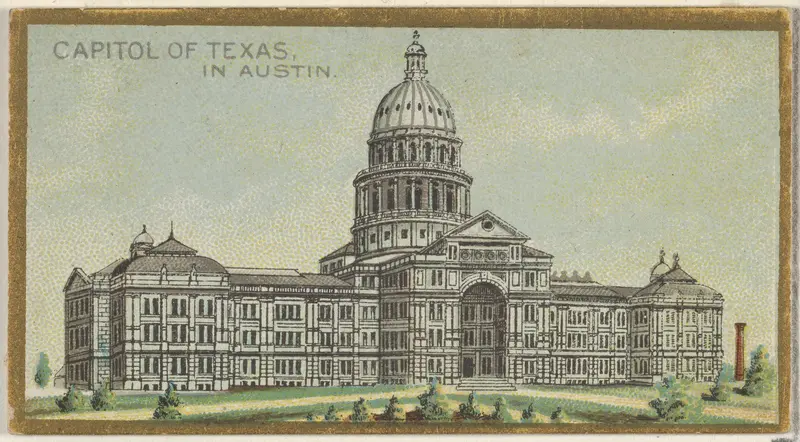 Capitol of Texas in Austin, from the General Government and State Capitol Buildings series (N14) for Allen & Ginter Cigarettes Brands Wall Art by Allen & Ginter - High-Resolution Digital Print
