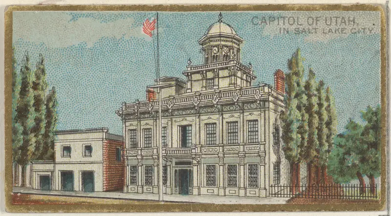 Capitol of Utah in Salt Lake City, from the General Government and State Capitol Buildings series (N14) for Allen & Ginter Cigarettes Brands Wall Art by Allen & Ginter - High-Resolution Digital Print