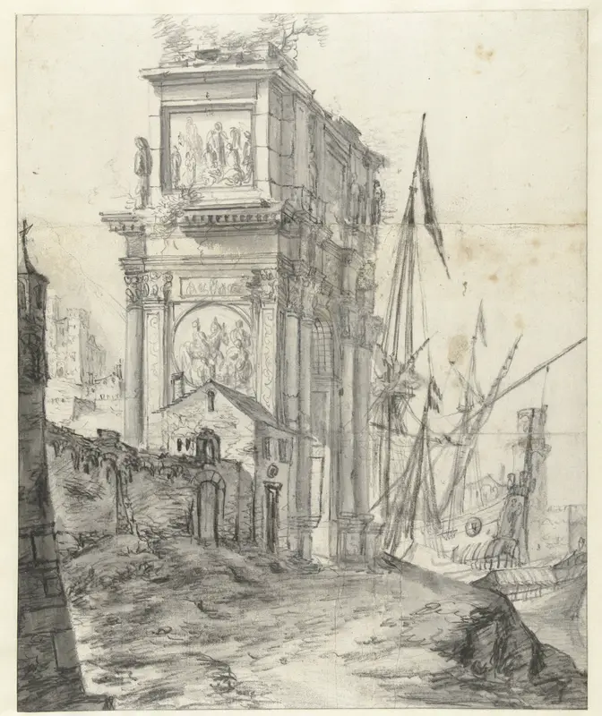 Capriccio met antieke triomfboog Wall Art by Jan Abrahamsz. Beerstraten - High-Resolution Digital Print
