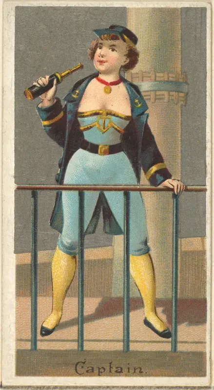 Captain, from the Occupations for Women series (N166) for Old Judge and Dogs Head Cigarettes Wall Art by Goodwin & Company - High-Resolution Digital Print
