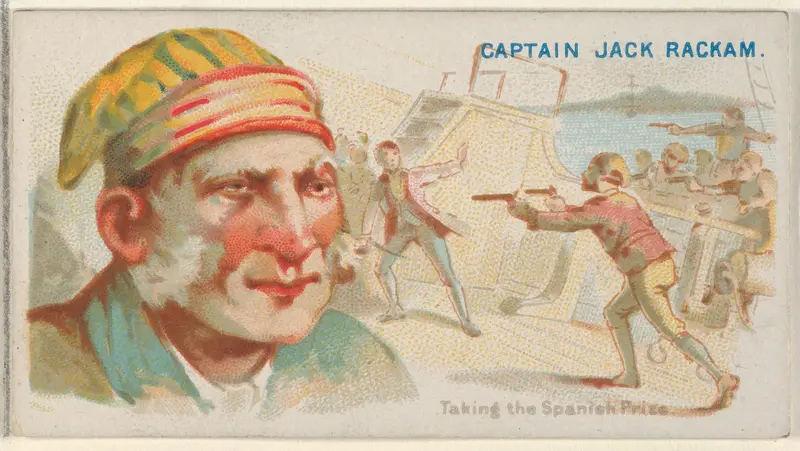 Captain Jack Rackham, Taking the Spanish Prize, from the Pirates of the Spanish Main series (N19) for Allen & Ginter Cigarettes Wall Art by Allen & Ginter - High-Resolution Digital Print